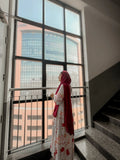 Yezwe floral v-neck maxi dress with elegant floral patterns, perfect for casual outings