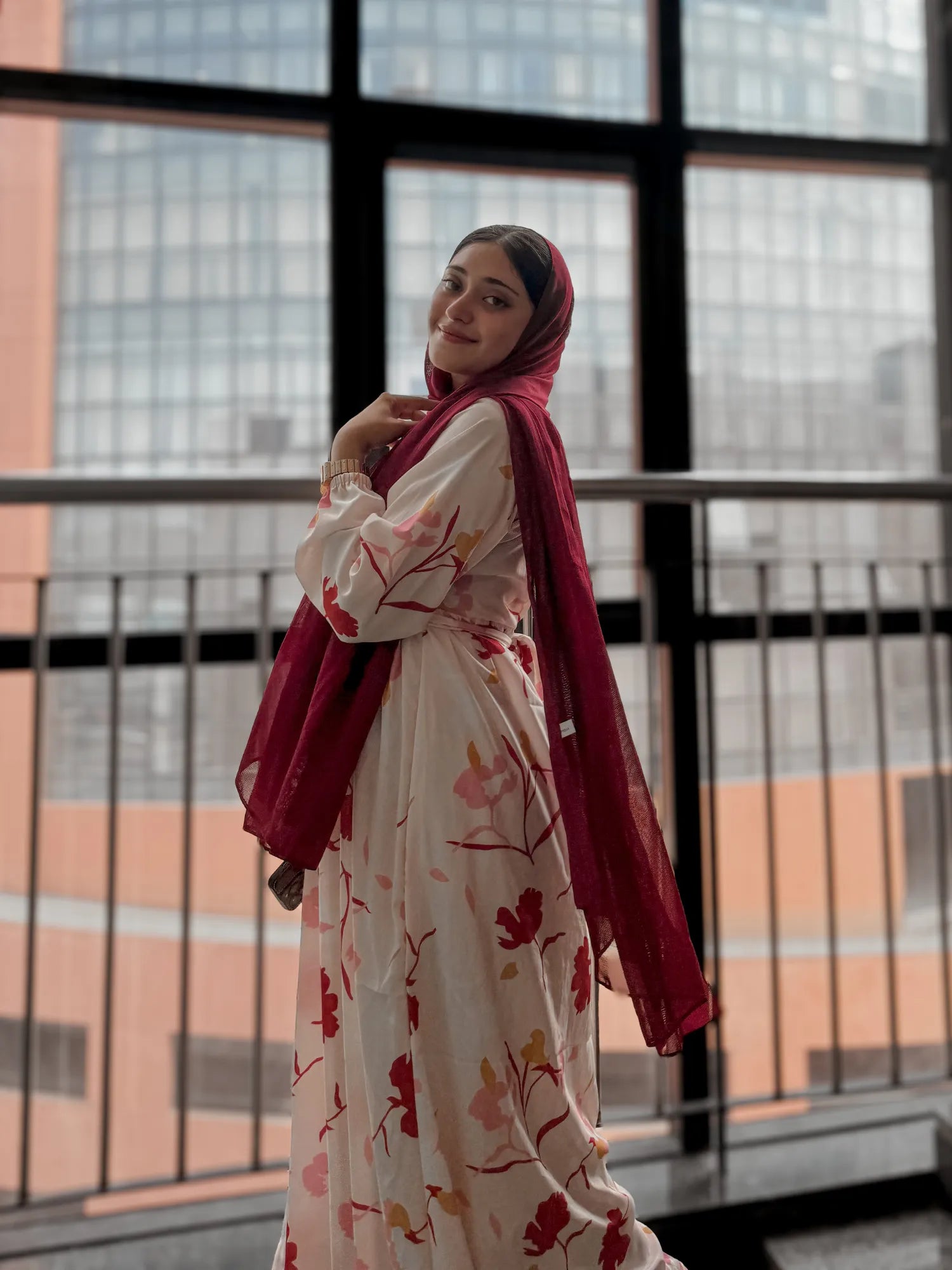 Floral v-neck maxi dress by Yezwe featuring a flowy design and vibrant color patterns