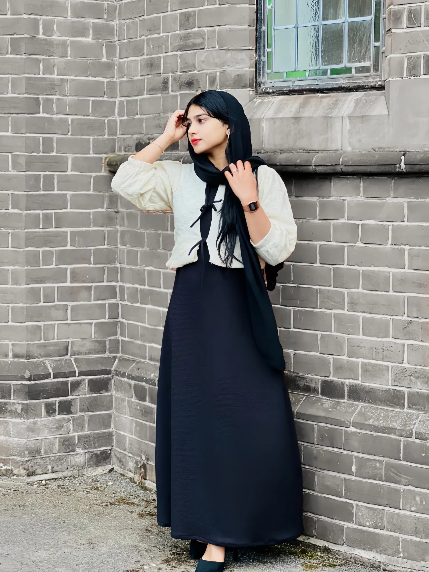 Elegant Hakoba Shrug with Inner Gown Modest Wear YEZWE