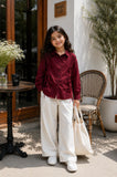 Junior Girls Wine Bow Shirt & Wide Leg Pants Co-Ord Set | Pinterest Kids Fashion with stylish details for trendy outfits