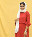 Yezwe Crush Material Top with Center Ruffle - Modest Wear
