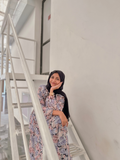 Yezwe modest georgette dress featuring a floral design, perfect for stylish and comfortable wear