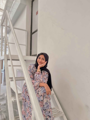 Yezwe modest georgette dress featuring a floral design, perfect for stylish and comfortable wear