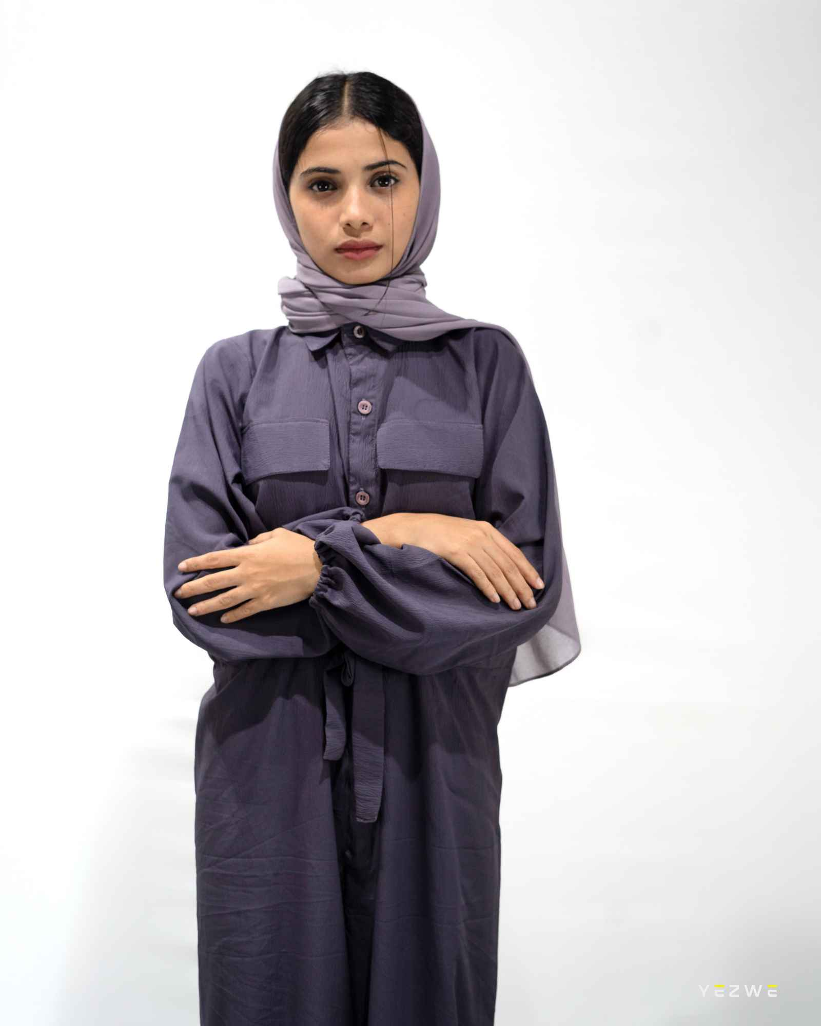 Yezwe modest wear jumpsuit women in purple with a relaxed fit and stylish design