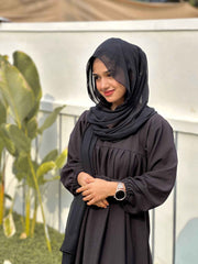 Yezwe modest wear maxi dress in black with a relaxed fit and elegant design for a stylish look