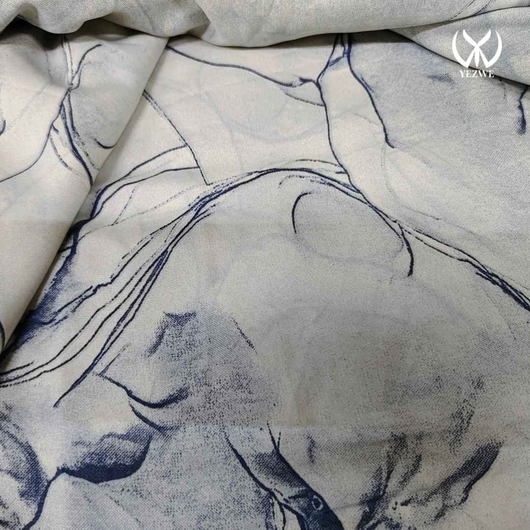 Close-up of Yezwe Modest Wear Maxi Dress fabric featuring a delicate pattern in soft colors