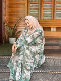 Yezwe modest wear maxi dress in floral green print, perfect for casual outings and elegant events