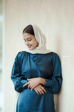 Yezwe Modest Wear Maxi Dress in Elegant Blue with Long Sleeves and Soft Fabric