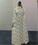 Yezwe floral SALE MAXI dress in white, ideal for modest western wear with long sleeves and loose fit