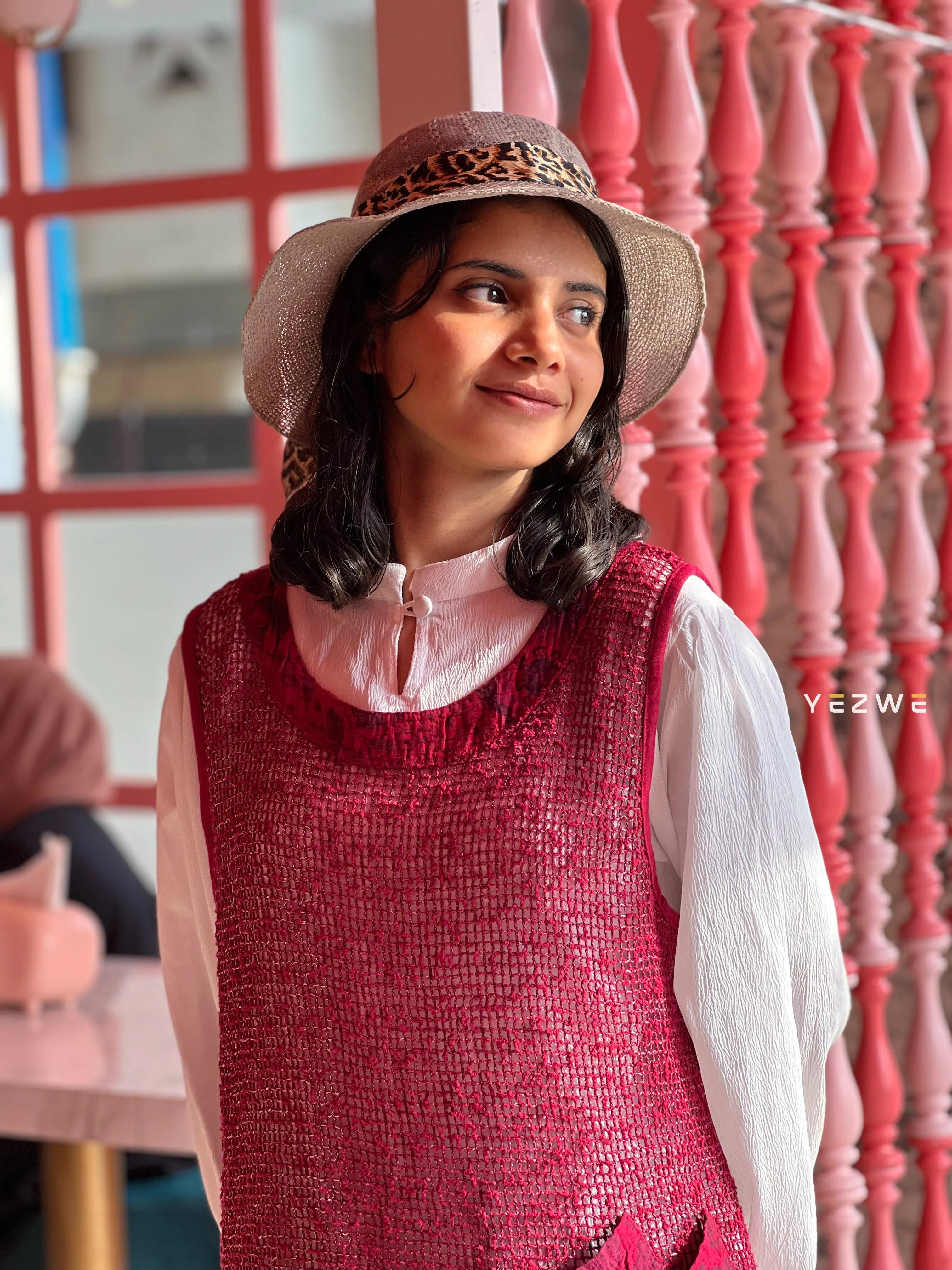 Yezwe modest women's shrug in pink, perfect for layering over stylish outfits