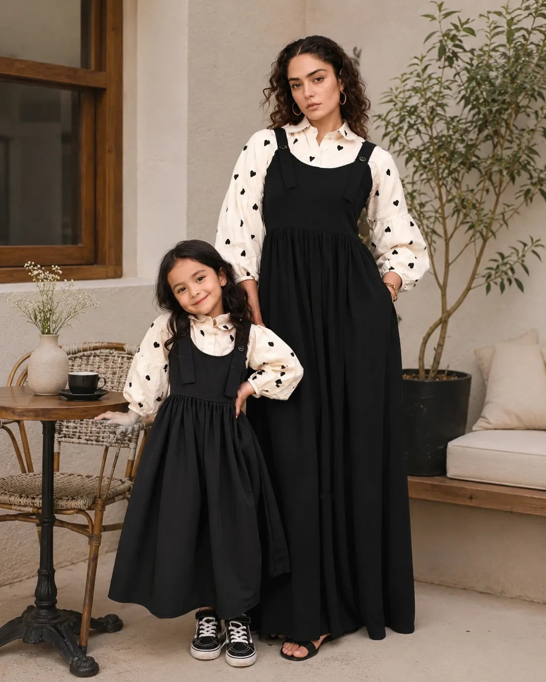 black dress for mom and daughter & Pinafore Set with Embroidered Kora Cotton Inner 5XL / 8-10 YRS aidan mattox Off The Mommy And Me Holiday Size:US10/UK14 PE24(PRE)