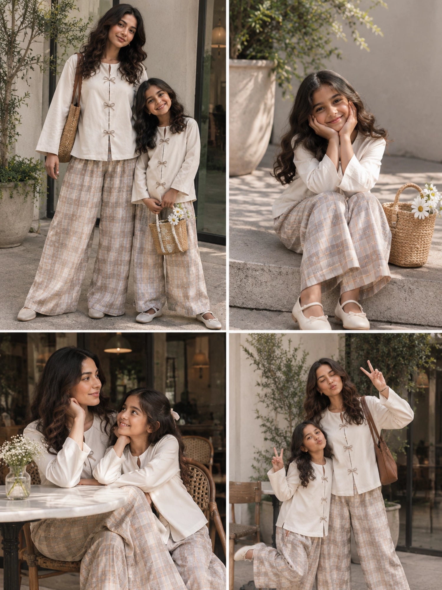 Mom and daughter matching co ord set with relaxed fit, perfect for casual family outings and stylish moments