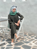 Yezwe Co-ord Set Olive Green Top and Pant - Full Sleeve Modest & Western Wear