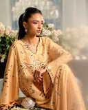Elegant Orange & Sky Blue Kaftan Dress – Cotton Satin Blend with intricate designs for a chic look