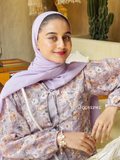 Modest lavender maxi dress by YEZWE featuring floral prints and long sleeves