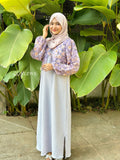 Yezwe Modest Lavender Maxi Dress - Full length Gown With Hakoba Floral Shrug