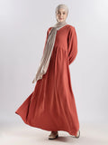 YEZWE Brick Cey Modest Maxi Dress With Inner
