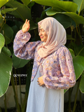 Yezwe Lavender Maxi Dress - Full lenght Gown With Hakoba Floral Shrug - Modest Wear