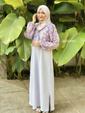 Yezwe Lavender Maxi Dress - Full lenght Gown With Hakoba Floral Shrug - Modest Wear