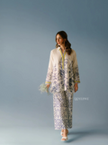 YEZWE Modest Blue Porcelain Bloom Co-Ord Set | Pre Booking