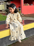 Yezwe Miniature Black Love Embroidered Kora Modest Maxi Dress For Junior Girls