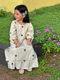 Yezwe Miniature Black Love Embroidered Kora Modest Maxi Dress For Junior Girls