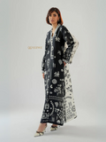 YEZWE Elegant Cotton Satin Floor-Length Kaftan Dress for Women | Pre-Booking