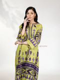 YEZWE Olive Green with Purple Accents Modest Co-Ord Set | Pre- Booking