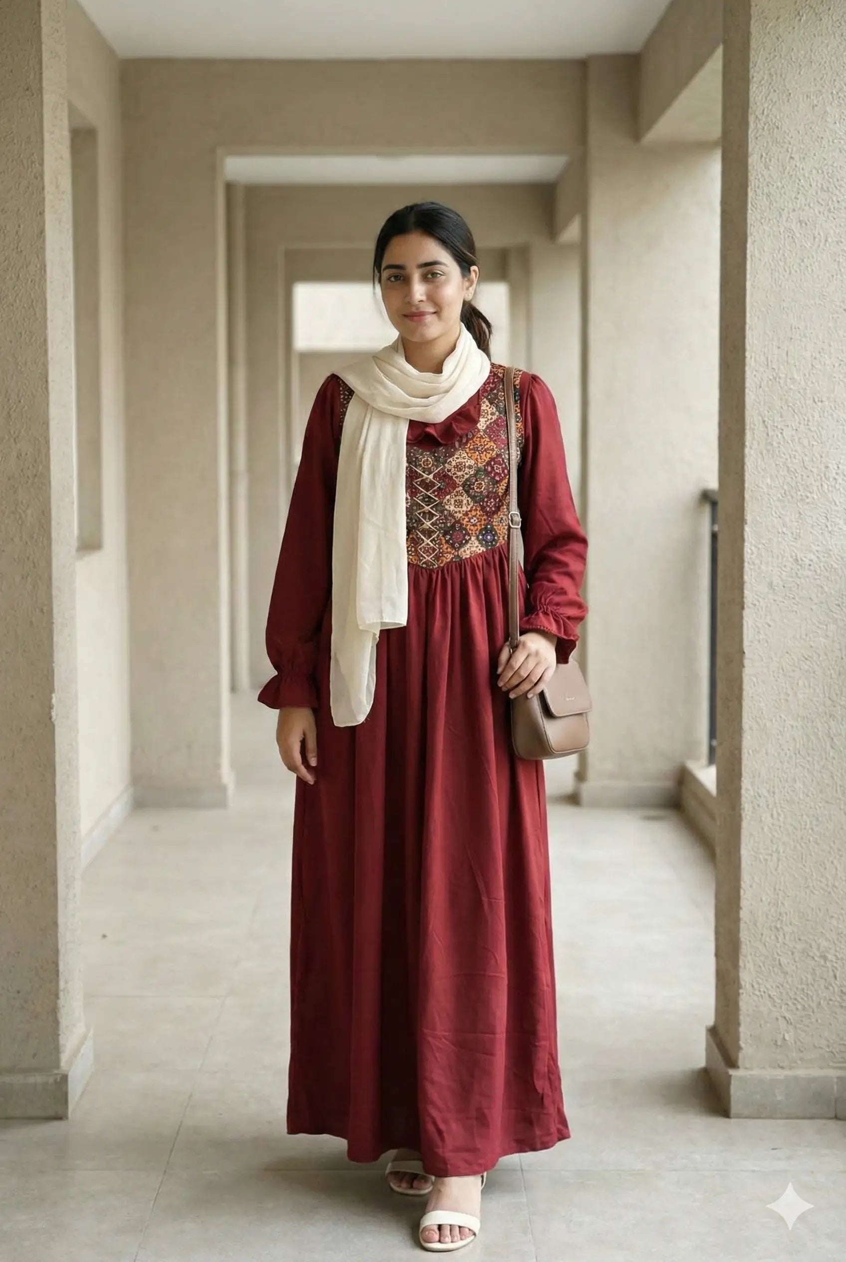 Winered Imported Cey With Linen Lux Pintrest Modest Maxi Wear featuring intricate embroidery and long sleeves