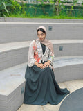YEZWE Customizable Gown Maxi Dress with Floral Overlay and Elegant Design for Versatile Styling