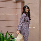 Stylish Yezwe belted front open jumpsuit with a trendy leopard print design for casual outings