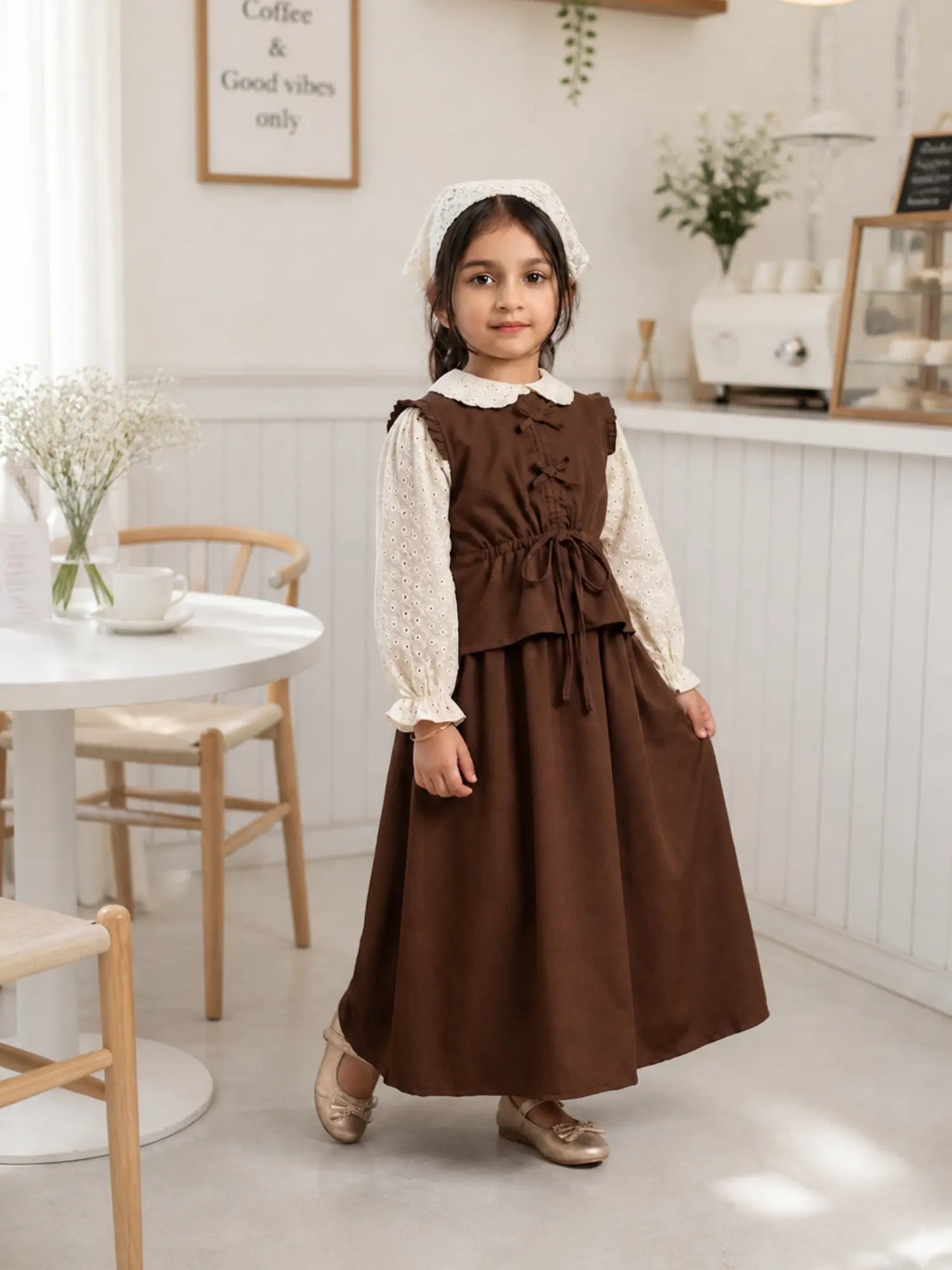 Yezwe Chocolate Brown Mom & Daughter Matching Maxi Dress for stylish family outings