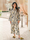 Yezwe Co-Ord Set featuring a floral print tunic with matching bottom in neutral tones