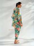 YEZWE floral tunic with matching bottom Co-ord Set featuring vibrant colors and comfortable fit