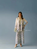 YEZWE Modest Blue Porcelain Bloom Co-Ord Set | Pre Booking