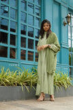 Yezwe custom modest dresses India in soft green with flowing design, perfect for casual outings or special occasions