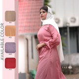 Yezwe Pink Maxi Dress with Center Elastic - Modest Wear - YEZWE