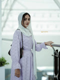 Yezwe embroidery hakoba light dress in lavender with long sleeves and fashionable silhouette