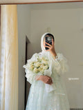 Yezwe floral embroidery gown with delicate design, perfect for special occasions and events