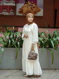 Yezwe Hakoba Off White Maxi Dress with V-neck  - Modest Wear