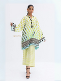 YEZWE Modest Co-ord Set featuring a long printed top with tassel details and matching skirt