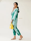 YEZWE Modest Co-Ord Set in vibrant green with elegant design, perfect for chic summer styling