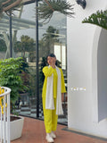Yezwe Modest Fashion Co-Ord Set in Bright Yellow with Matching Top and Pants
