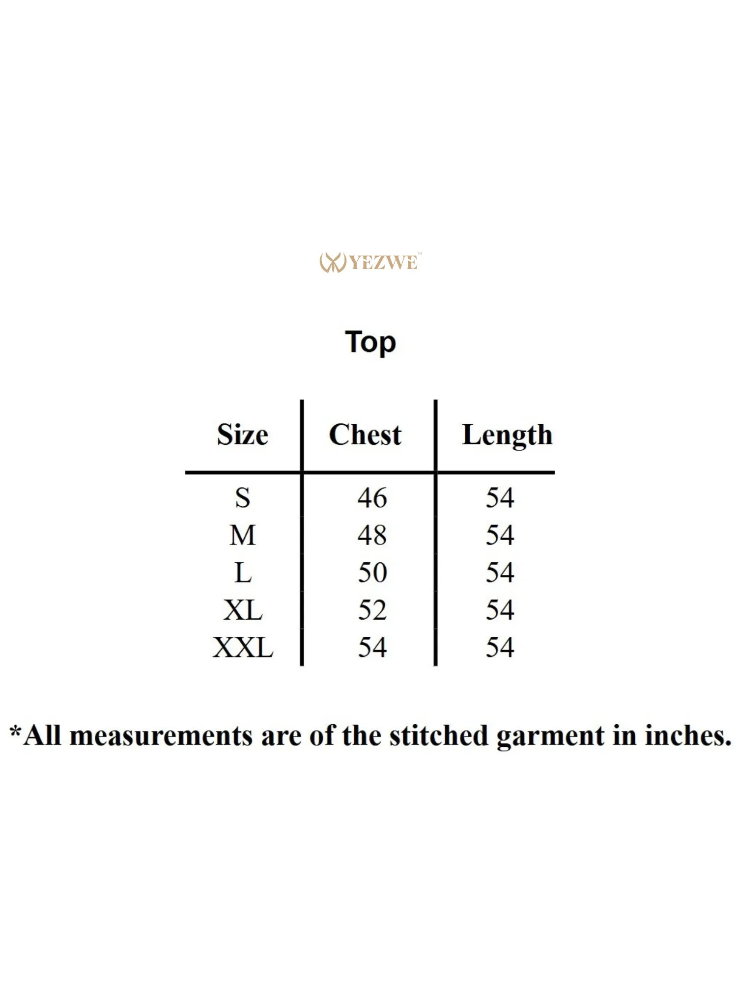 YEZWE Modest Jalabiya Maxi Dress Size Chart for accurate fitting and measurements