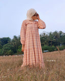 Yezwe Check Crush Oversize Maxi Dress - Modest Wear - YEZWE