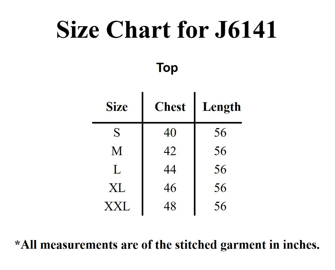 Size chart for YEZWE Modest Wear Jalabiya Golden and Dull Full Length Comfortable Jalabiya Dress | Pre-Booking