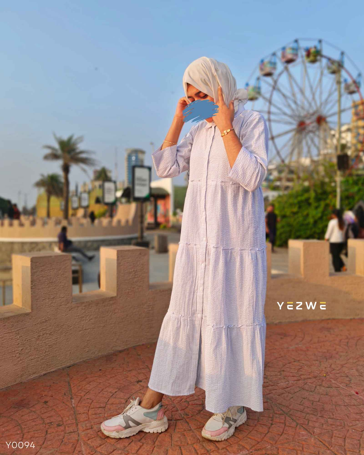 Yezwe modest wear maxi dress in light fabric, perfect for casual outings and stylish comfort