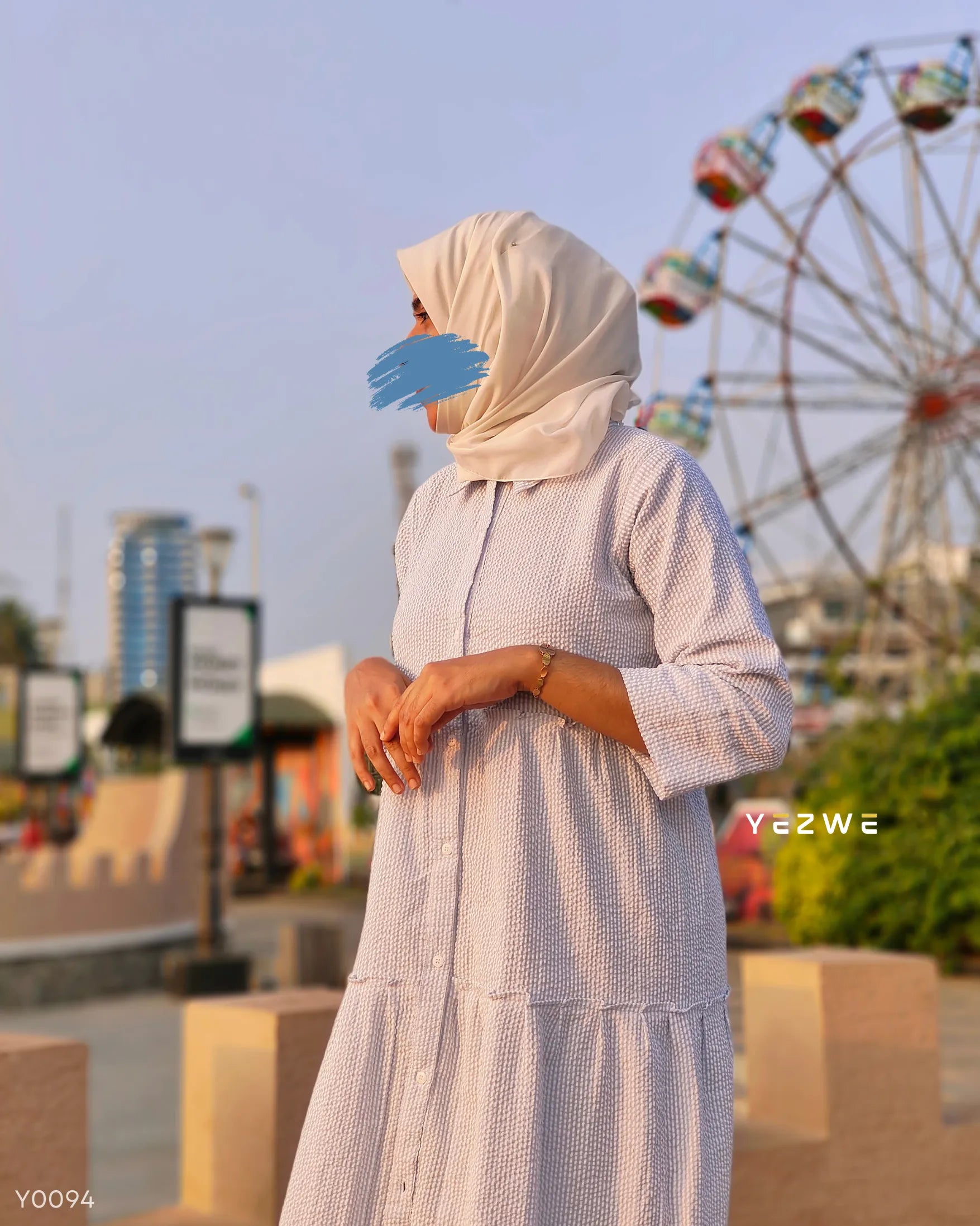 Yezwe modest wear maxi dress in light fabric, perfect for casual outings and comfortable wear