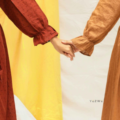 Yezwe Maxi Dress in Rust with Balloon Sleeves, perfect for modest western wear