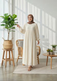 Off White Maxi Dress with long sleeves and a relaxed fit, perfect for casual or formal occasions